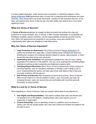 Understanding the Importance of Terms of Service