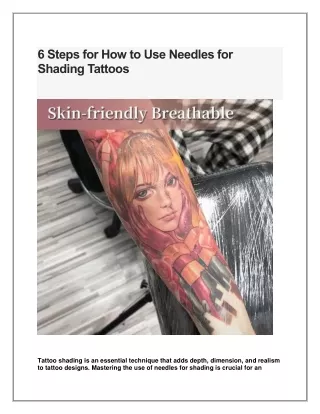 6 Steps for How to Use Needles for Shading Tattoos