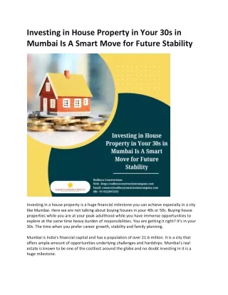 investing in house property in your 30s in mumbai