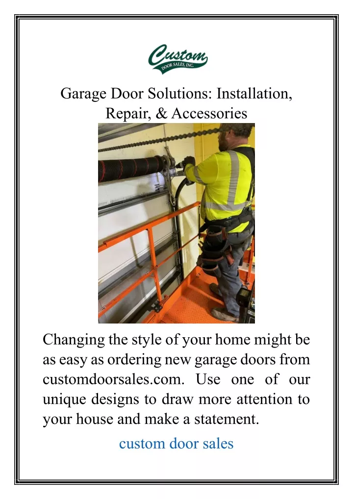 garage door solutions installation repair