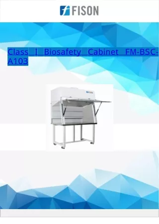 Class I Biosafety Cabinet 185 Kg