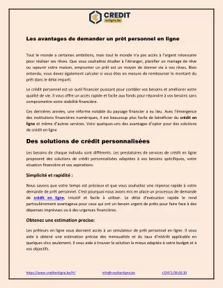 Les avantages de demander un prêt personnel en ligne