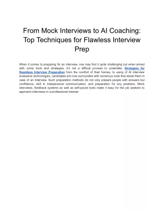 From Mock Interviews to AI Coaching_ Top Techniques for Flawless Interview Prep