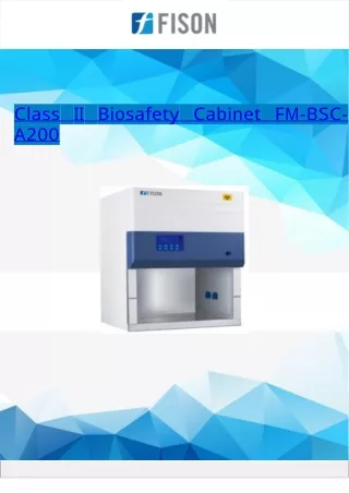 Class II Biosafety Cabinet