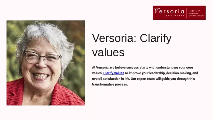 versoria clarify values