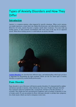 Types of Anxiety Disorders and How They Differ