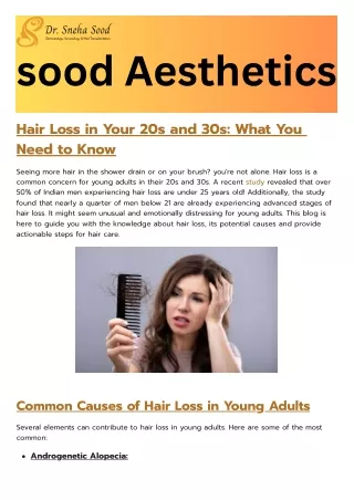 Hair fall in your 20s and 30s
