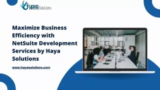 Maximize Business Efficiency with NetSuite Development Services by Haya Solutions