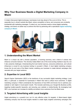 Why Your Business Needs a Digital Marketing Company in Miami