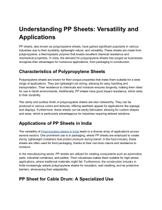 understanding pp sheets versatility