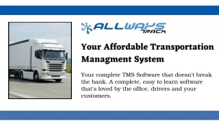 Automated Logistics Software - All-Ways Track