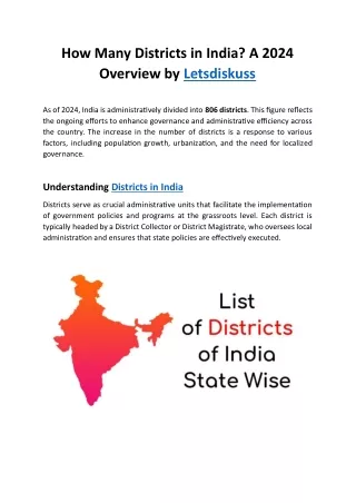 How Many Districts in India in 2024