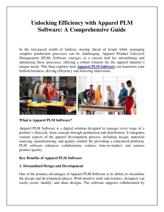 Unlocking Efficiency with Apparel PLM Software: A Comprehensive Guide