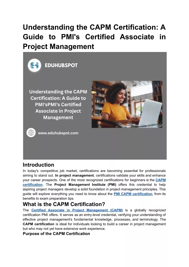 understanding the capm certification a guide