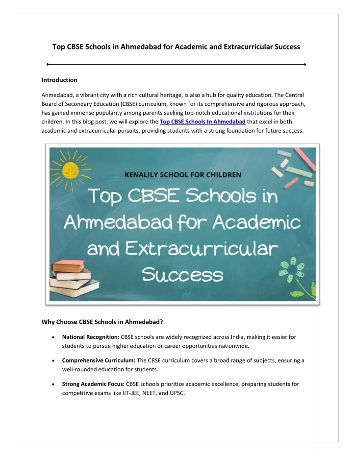 top cbse schools in ahmedabad for academic