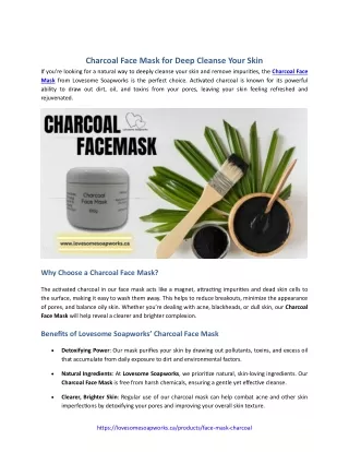 Charcoal Face Mask for Deep Cleanse Your Skin