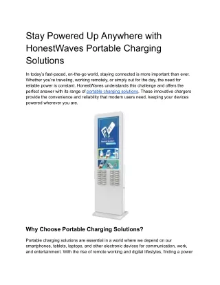 Portable charging solutions