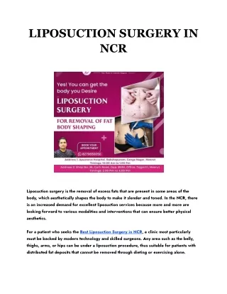 liposuction surgery in ncr