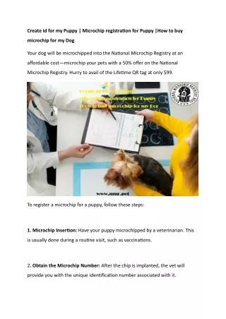 create id for my puppy microchip registration