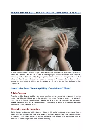 hidden in plain sight the invisibility