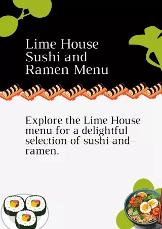 Lime House Sushi and Ramen Menu