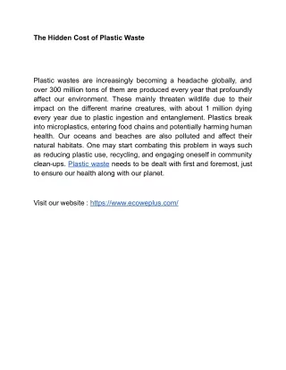 plastic waste management