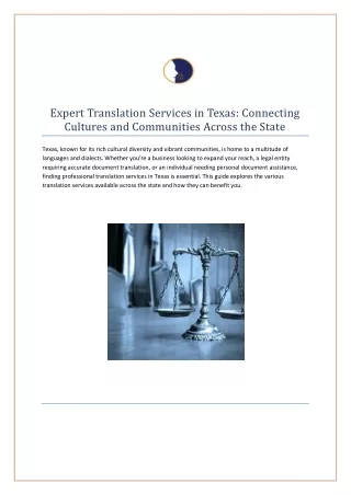 Expert Translation Services in Texas: Connecting Cultures and Communities Across