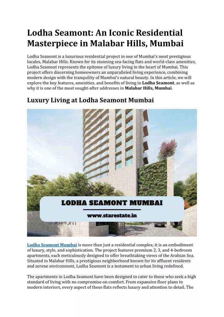 lodha seamont an iconic residential masterpiece