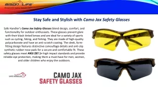 Stay Safe and Stylish with Camo Jax Safety Glasses