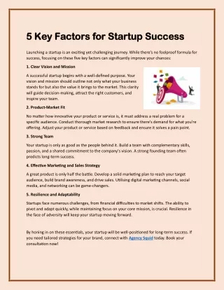 5 Key Factors for Startup Success