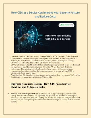 CISO as a Service