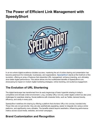 the power of efficient link management with