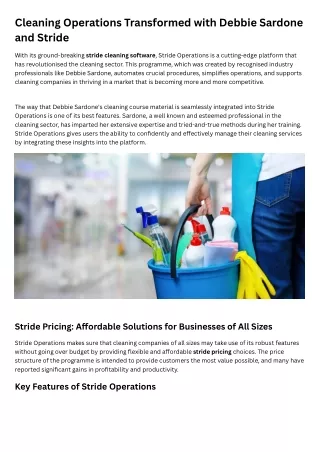 Cleaning Operations Transformed with Debbie Sardone and Stride