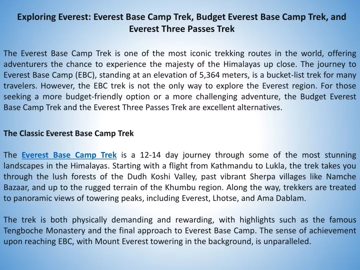 exploring everest everest base camp trek budget