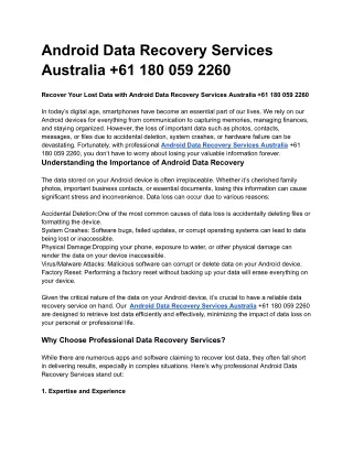 android data recovery services australia