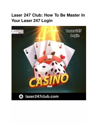 Laser247club: How To Be Master In Your Laser 247 Login