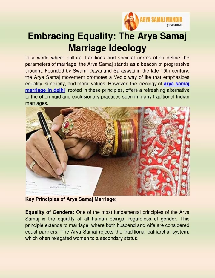 embracing equality the arya samaj marriage