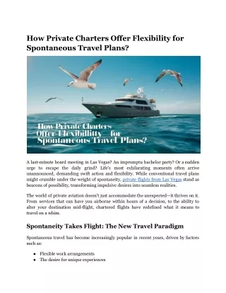 how private charters offer flexibility