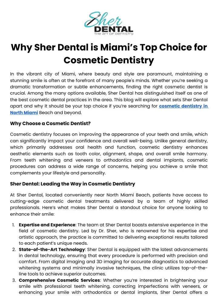 why sher dental is miami s top choice