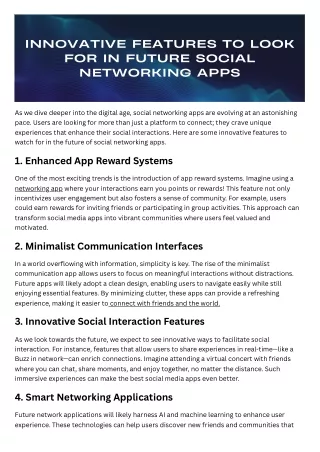 Innovative Features to Look for in Future Social Networking Apps