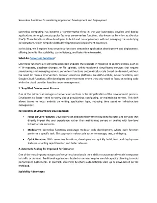 serverless functions streamlining application