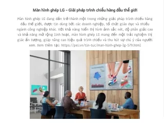 Màn hình ghép LG – Giải pháp trình chiếu hàng đầu thế giới