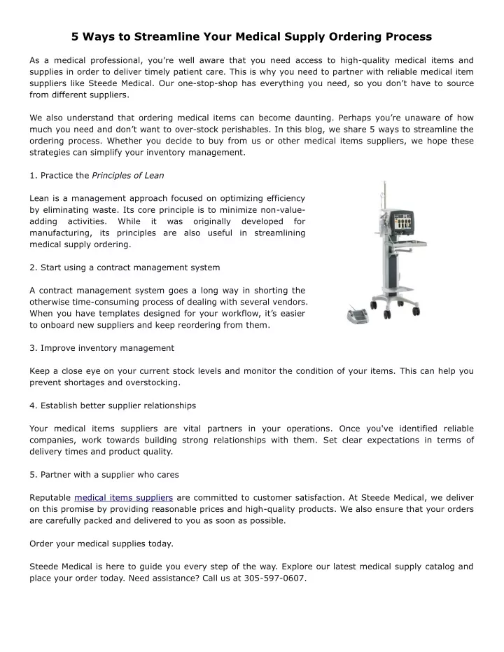 5 ways to streamline your medical supply ordering