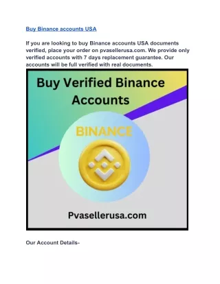 Buy Verified Binance Accounts - 100% Safe Documents Verified