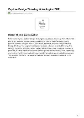 explore design thinking at welingkar edp