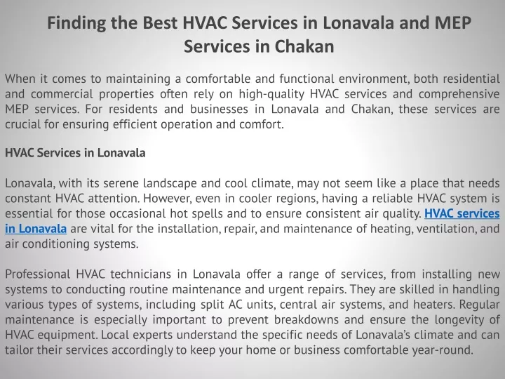 finding the best hvac services in lonavala