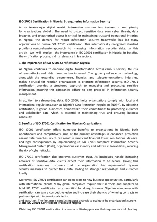 iso 27001 certification in nigeria strengthening