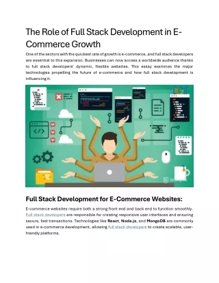 the role of full stack development in e commerce
