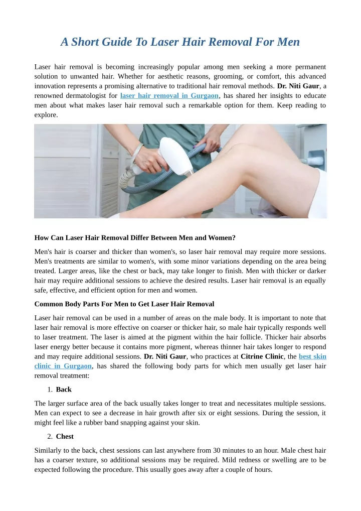 a short guide to laser hair removal for men