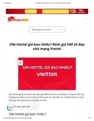 SIM Viettel giá bao nhiêu_ Định giá SIM số đẹp nhà mạng Viettel